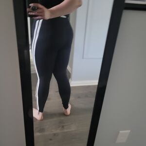 Grrrl Black Ali Leggings with White Stripes